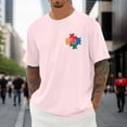 thumbnail image 2 of Telankuip Unisex Awareness Gift T Shirts for Men Womens Crew Neck Short Sleeve T-Shirt Loose Comfortable Breathable Summer Casual Graphic Tee Tops Streetwear Light Pink M, 2 of 6
