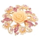 thumbnail image 2 of Broche de cristal de cristal floral elegante, joyería de moda / de mujeres Rosado Yinane Pin de la broche, 2 of 6