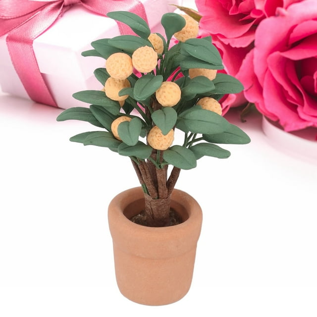 Bonsái Para Casa De Muñecas, Planta En Miniatura En Maceta, Simulación De Decoración Del Hogar, Cerámica De Arcilla A Escala 1:12 Para Jardín Para Adultos