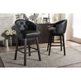 thumbnail image 4 of Baxton Studio Avril Modern and Contemporary Black Faux Leather Tufted Swivel Barstool with Nail heads Trim (Set of 2), 4 of 4