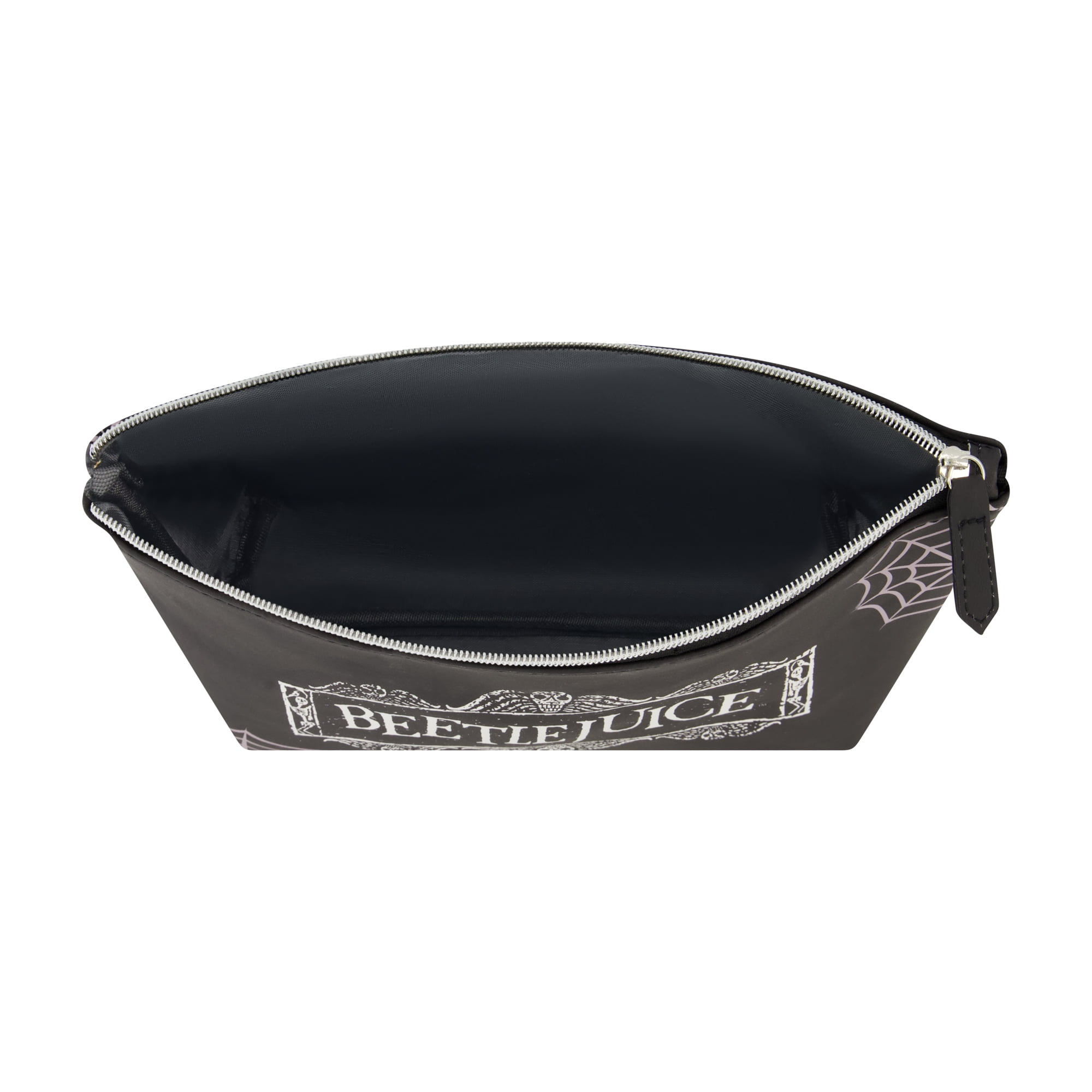 Beetlejuice Travel Makeup Bag, Trapezoid Cosmetic Organizer Pouch for Women, Black