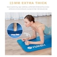 thumbnail image 3 of Tapete de Yoga Gruesa de 15 Mm de Alta Densidad NBR Tapetes de Ejercicio de Espuma para Estirar Pilates Fitness, Azul con Bolsa, 3 of 7