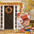 thumbnail image 3 of Bandera decorativa de espantapájaros de otoño, hojas de arce otoñales, decoración rústica para jardín, Acción de Gracias, temporada, granja, decoración de exterior, doble cara, 3 of 3