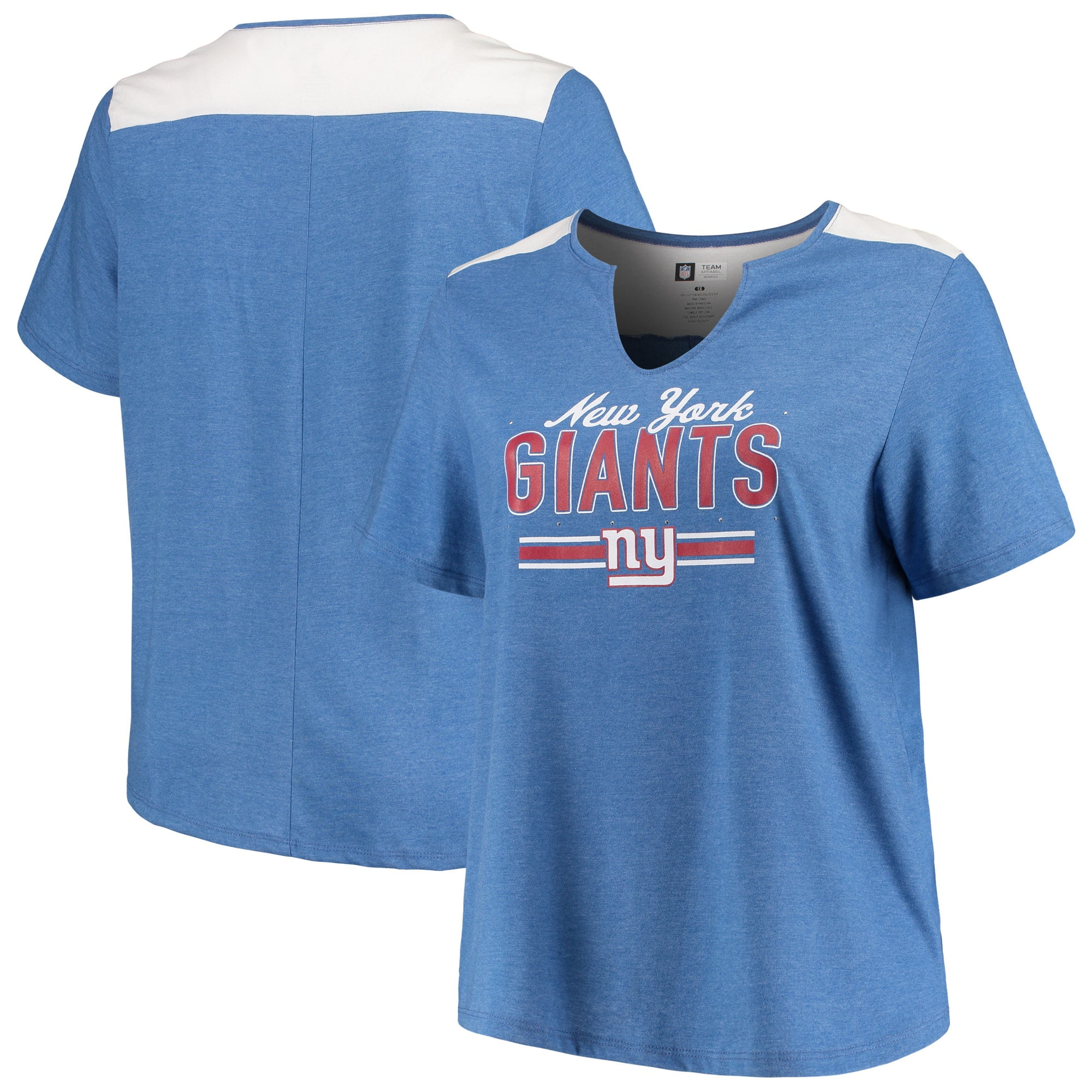 New York Giants Majestic Women's Notch Neck Plus Size TShirt
