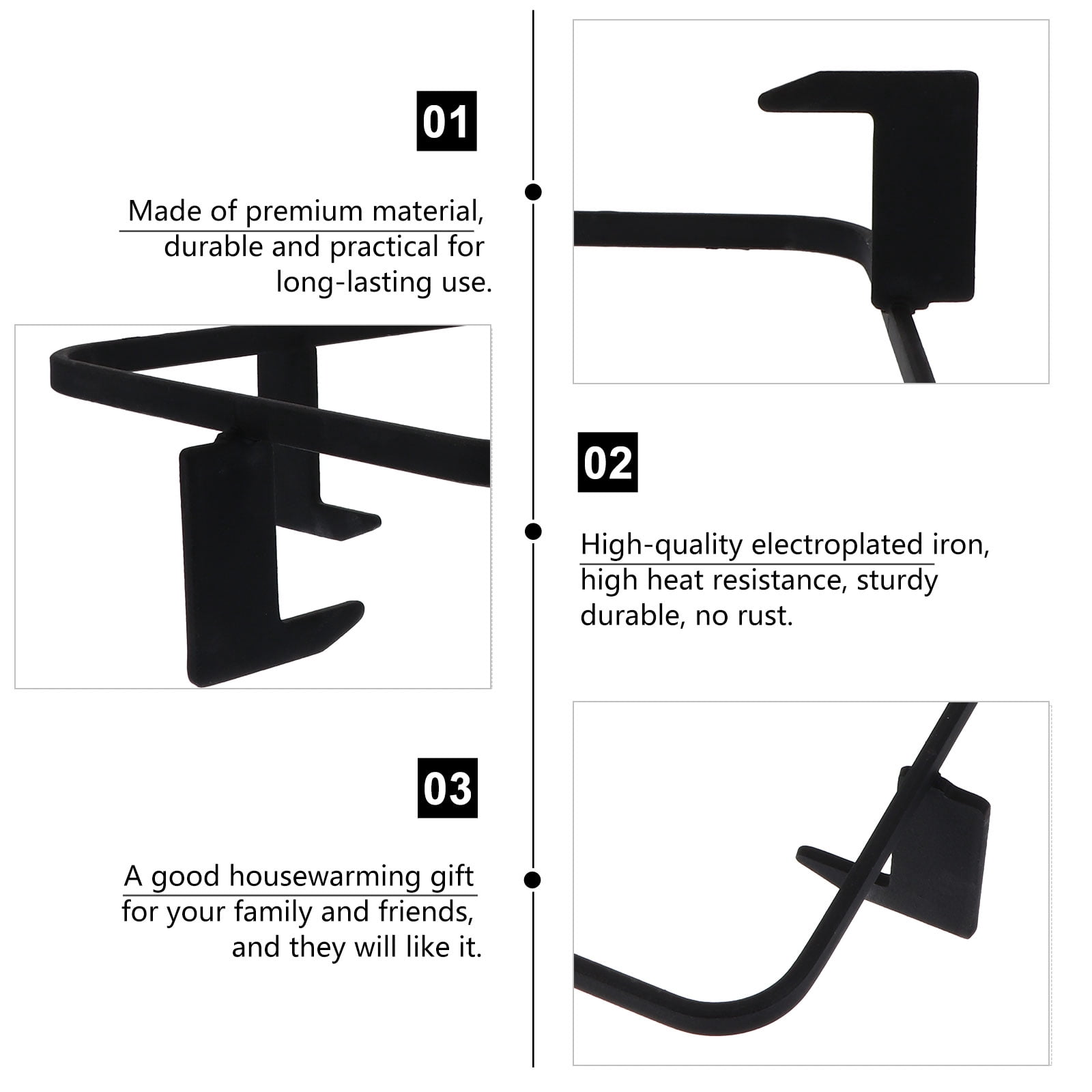 ULTNICE Cast Iron Wok Support Rack for Home Cooking Utensil Stand High Temp Resistant