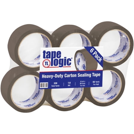 Tape Logic® #600 Hot Melt Tape, 3" Core, 2" x 55 Yd., Tan, Case Of 6