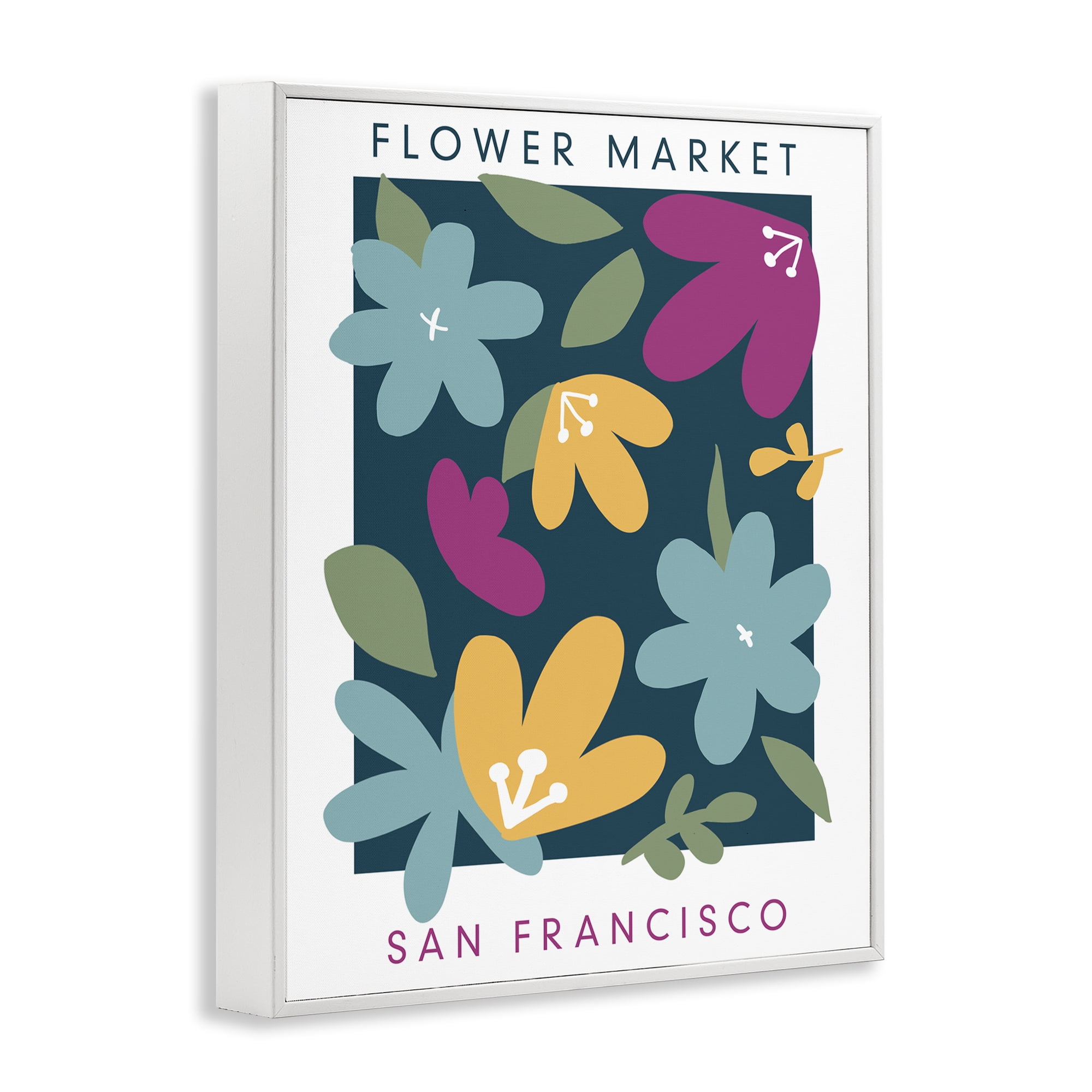 Stupell Industries Whimsical Flower Market White Framed Giclee Art, design by Anna Quach
