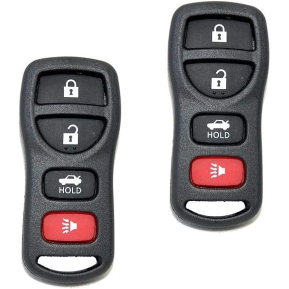 HQRP 2-Pack Remote Key Fob Shell Case Keyless Entry w/ 4 Buttons compatible with Infiniti FX35 03-08