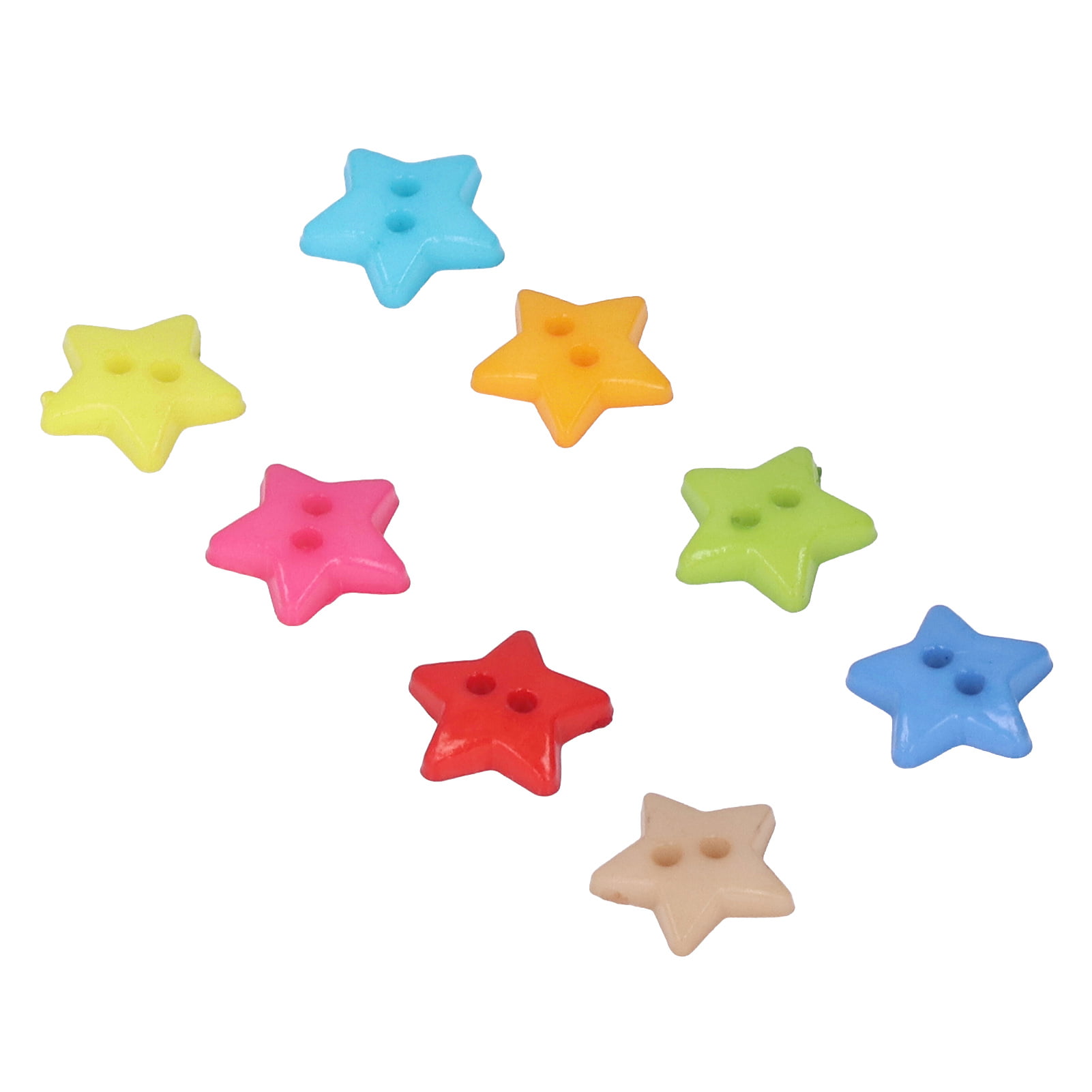  Star Buttons for Crafts, 200Pcs Colorful Star Shaped Decorative  Buttons Sewing Button DIY Button for Clothes Scrapbooking Decoration