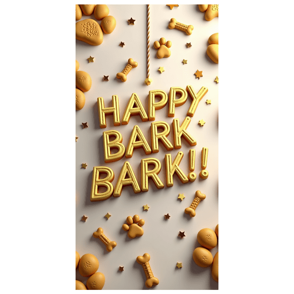 Dog Party Backdrop Banner Decor Paw Print Design Happy Bark Indoor Outdoor Event Celebration Photography Background Decoration Paws Bone Stars