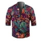 thumbnail image 2 of Camisas Y Playeras Camisas florales hawaianas para hombre, con botones, para vacaciones tropicales, playa, trajes de verano (Black, L), 2 of 4
