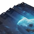 thumbnail image 4 of Shower Curtain, Hawaiian Beach Pirate Moon Waterproof Fabric Plastic Shower Curtain, Drying Fast Bathroom Curtain with 9 Buttonholes, Ruffle Shower Curtain 60x72in, 4 of 8