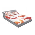 thumbnail image 3 of Ambesonne Fish Fitted Sheet & Pillow Sham Set, Koi Shoal Chinese Animal, Twinxl, Orange White, 3 of 3