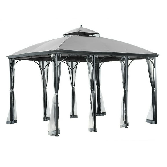 Garden Winds Replacement Canopy Top Cover for the Somerset Gazebo - Slate Gray
