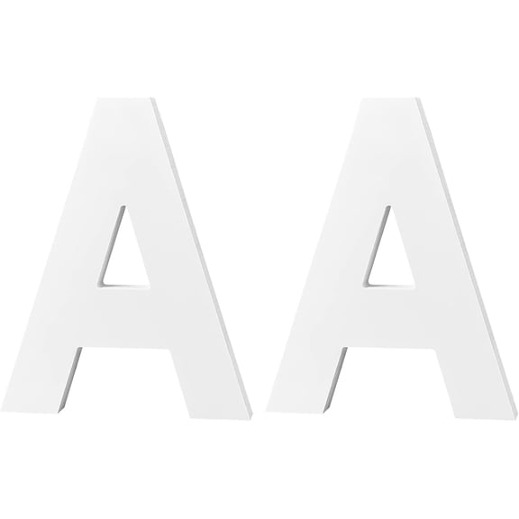 2PCS 5.9x4.72x0.59 Inch Wooden Freestanding Letters Decorative Wooden Freestanding Alphabet Letter A Decorative Wooden Block Word Signs
