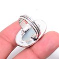 thumbnail image 4 of Chalcedony - Brazil 925 Sterling Silver Ring, 25X13 mm Oval Gemstone Ring, Blue Ring, Christmas Gift, Unique Jewelry Ring, Adjustable Ring V12579R2213, 4 of 8