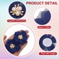thumbnail image 3 of Flor de Chifón con Perlas y Rhinestones de Uxcell, Apliques de Tela para Decoración de Ropa de Manualidades DIY Azul Zafiro, 3 of 7