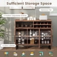 thumbnail image 7 of Resenkos Home Wine Bar Cabinet with 3 Doors and Adjustable Shelves-Brown, Wine Storage Racks, Bar Cabinet, for Kitchen Dining Room, 7 of 7