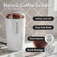 thumbnail image 7 of OVENTE Electric Coffee Grinder with One Touch Push-Button, White CG225W | 2.5oz Capacity, 150W Motor, Stainless Steel Blades for Uniform Grinding of Beans, Spices, Herb, Nuts & More, Safety Lock Lid, 7 of 7