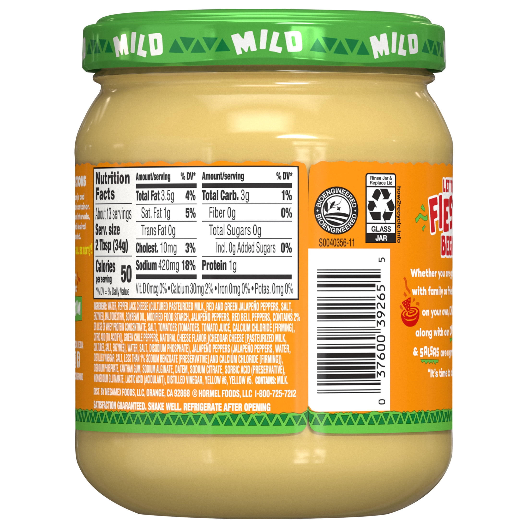(2 pack) CHI CHI'S Salsa Con Queso, Mild, Cheese Dip, Nacho Topping, Shelf Stable, 15 oz Glass Jar