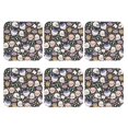 thumbnail image 2 of Pofeuu cartoon cute Skull star Print Leather Coasters Set of 6, Round Cups Mugs Mat Pad for Home Kitchen Heat Resistant Drink Coasters,Square, 2 of 7