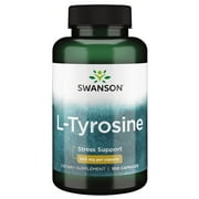 Angle View: Swanson L-Tyrosine, Helps Maintain Healthy Mental Function & Alleviate The Effects Of Stress, 100 Capsules