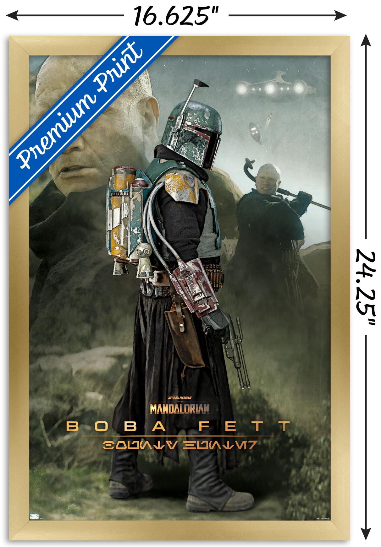 Star Wars: The Mandalorian Season 2 - Boba Fett Wall Poster, 14.725" x 22.375", Framed