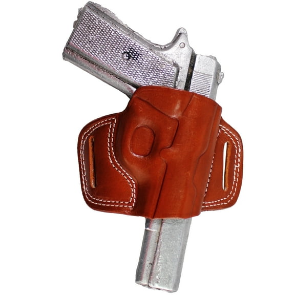 Handmade Fast Draw Outside The Waist Band OWB Carry Leather Gun Holster (Brown - Right Hand, All 1911 Models)