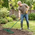 thumbnail image 4 of Gymax Lawn Leveling Rake 30'' x 10'' Heavy Duty Lawn Level Tool for Soil w/67'' Handle Green, 4 of 10