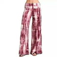 thumbnail image 2 of safuny Women's Wide Leg Sweatpants Jogger Pants Summer Clearance Tie Dye Print Breathable Clothing Relaxed Mid Rise Fashion Trousers Leisure Comfy Wine XXL, 2 of 5
