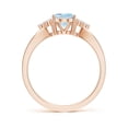 thumbnail image 2 of Angara Natural 1 Ct. Aquamarine with Diamond Solitaire Ring in 14K Rose Gold for Women (Ring Size: 3.5), 2 of 9
