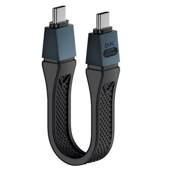 New Usb4 2.0 Cable 80Gbps Gen4 Usb C to Egpu 16K Pd 240W One-Way 120Gbps Short Cable Black