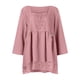 thumbnail image 4 of Puntoco Tops de verano para mujer Moda casual Color sólido Cuello cuadrado Jersey Manga larga Empalme de encaje Top Liquidación Puntoco Puntoco-1770, 4 of 5