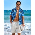 thumbnail image 4 of COOFANDY Beach Button Up Shirts for Men Hawaiian Flower Short Sleeve Shirts Tropical Beach Shirts, 4 of 7
