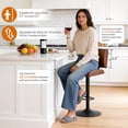 thumbnail image 4 of FIRAVOE Swivel Bar Stools Set of 4, Counter Height Bar Stools with Backs, Adjustable Ergonomic Bar Stools, Modern Faux Leather Barstools Bar Chairs Stools for Kitchen Island, Brown, 4 of 9