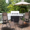 thumbnail image 2 of FDW Zero Gravity Chairs Set of 2 with Pillow and Cup Holder Patio Outdoor Adjustable Dining Reclining Folding Chairs for Deck Patio Beach Yard (Brown), 2 of 7
