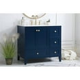 thumbnail image 2 of Elegant Decor Sommerville 36" Steel and Wood Single Bathroom Vanity in Blue, 2 of 8