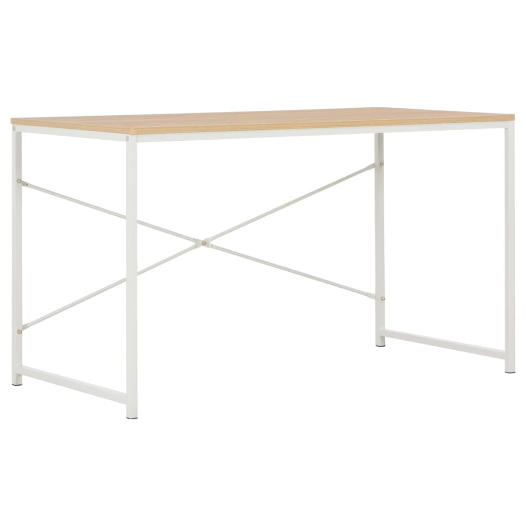 Lowestbest Computer Desk, Modern Writing Desk, PC Workstation for Home Office, White and oak Lowestbest Computer Desk, Modern Writing Desk, PC Workstation for Home Office, White and oak