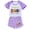 Purple, variant on Girl set short sleeved set Rainbow high children's girl short sleeved T-shirt shorts sports set movie, TV game cartoon children's fashion casual set, suitable for children aged 5-13