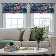 thumbnail image 4 of LALILO Kitchen Curtain Valance Watercolor Exotic Rod Pocket Window Curtain 52"x 18" Set of 2, 4 of 7