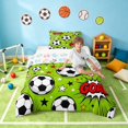 thumbnail image 3 of Manfei Football Sports Twin Comforter Sets, Goal Print Bedding Set, Lime Green Soccer, Colorful Gamepad Reversible 2 Pieces 1 Comforter and 1 Pillowcase, 3 of 6