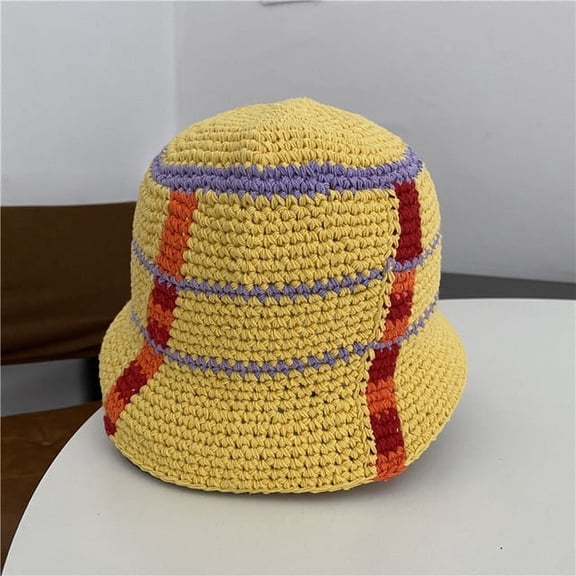 COCOpeaunt Bucket Hats Women Panamas Winter Thicken Knitting Warm Basin Caps Korean Style Students All-match Folding Womens Stylish Retro