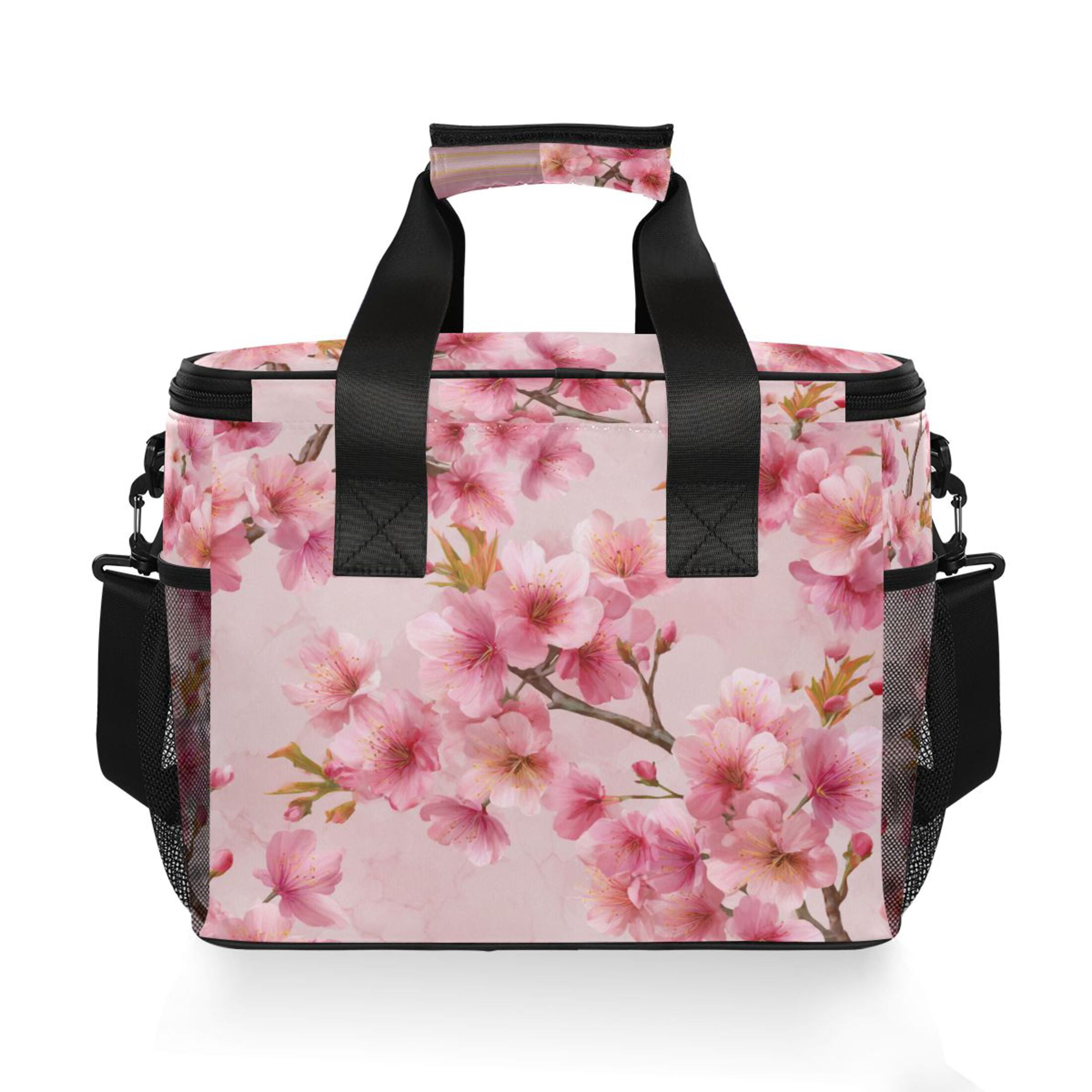 Cute Cherry Blossom Spring Portable Cooler Lunch Box Reusable Insulated Lunch Bag Leakproof 15L