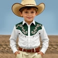 thumbnail image 2 of BOOMNY Toddler Boys Western Cowboy Shirts Long Sleeve Lapel Embroidery Buttons Shirts for Boy Soft Dailywear, 2 of 4