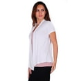 thumbnail image 2 of Simply Ravishing Women's Basic Short Sleeve Hip Length Open Drape Cardigan, Medium, Ivory, 2 of 4