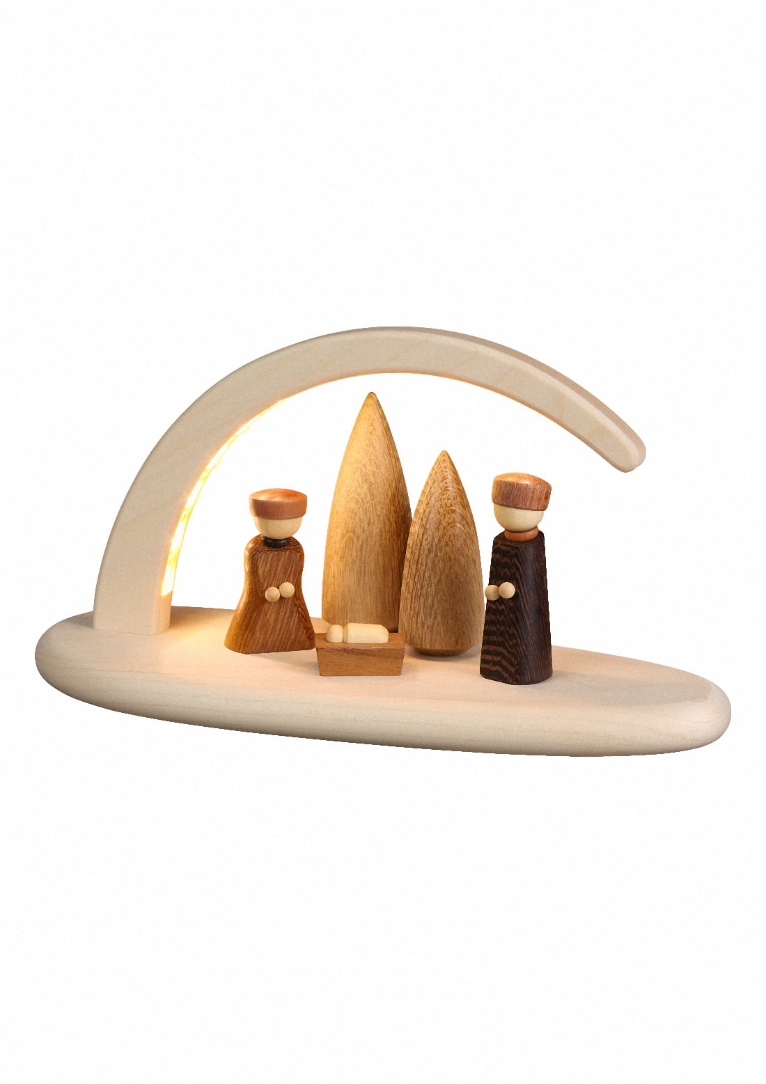 German candle arch, length 24 cm / 10 inch, natural, electrically