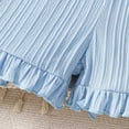 thumbnail image 6 of vigerkar Little Girls 2 Piece Outfits Cute Floral Embroidered Sets Ruffle Solid Color Tank Top and Shorts Summer Set (Light Blue, 2-3 Years), 6 of 7