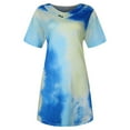 thumbnail image 5 of PATLOLLAV Womens Blouses,Ladies Plus Size Tops Tie-Dye Print Short Sleeve V-Neck Pleated Hem Shirts, 5 of 6