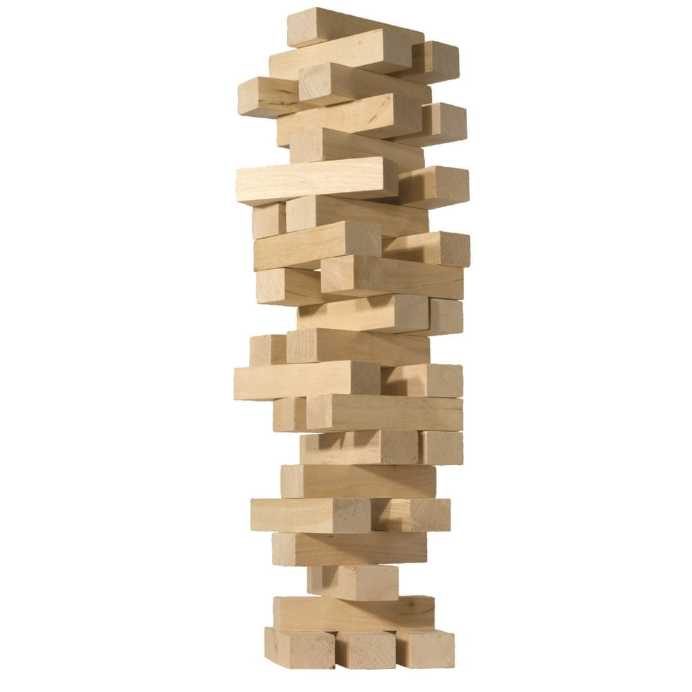 Silver One Tumbling Wooden Block Tower Timber Stacking Game