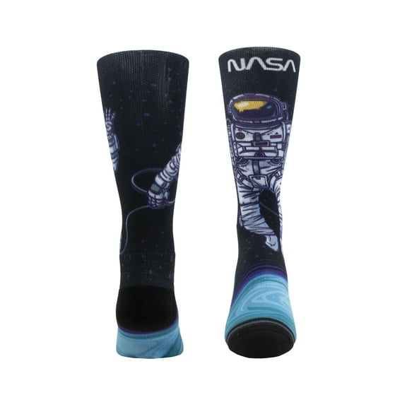NASA DYE SUBLIMATION CREW SOCKS, BLACK, ONE SIZE